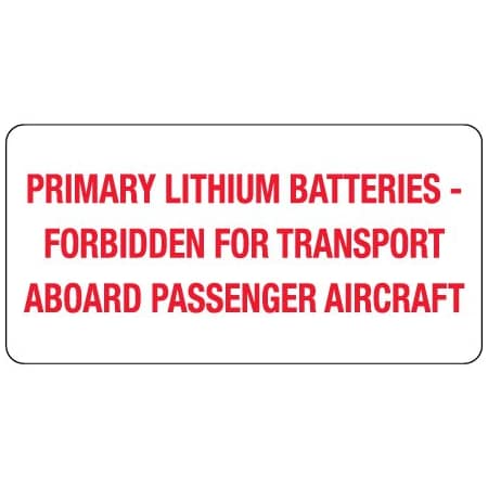 Bsc Preferred 2 x 4'' - ''Primary Lithium Batteries'' Labels BUY00021244